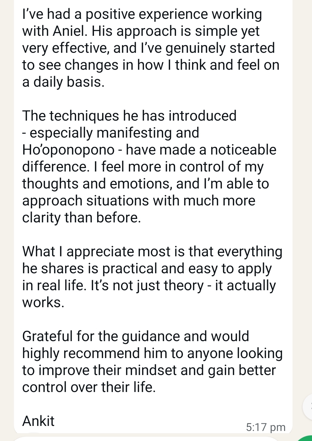 WhatsApp individual message